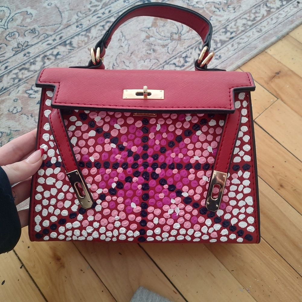 Stylish Red and Pink Handbag